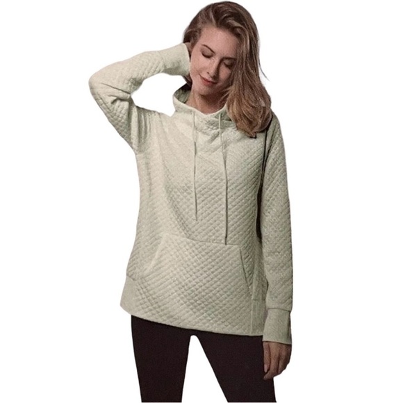 GREEN TEA, WOMENS, QUILTED, COWL NECK PULLOVER IN MINT GREEN. SIZE XL - Picture 1 of 9